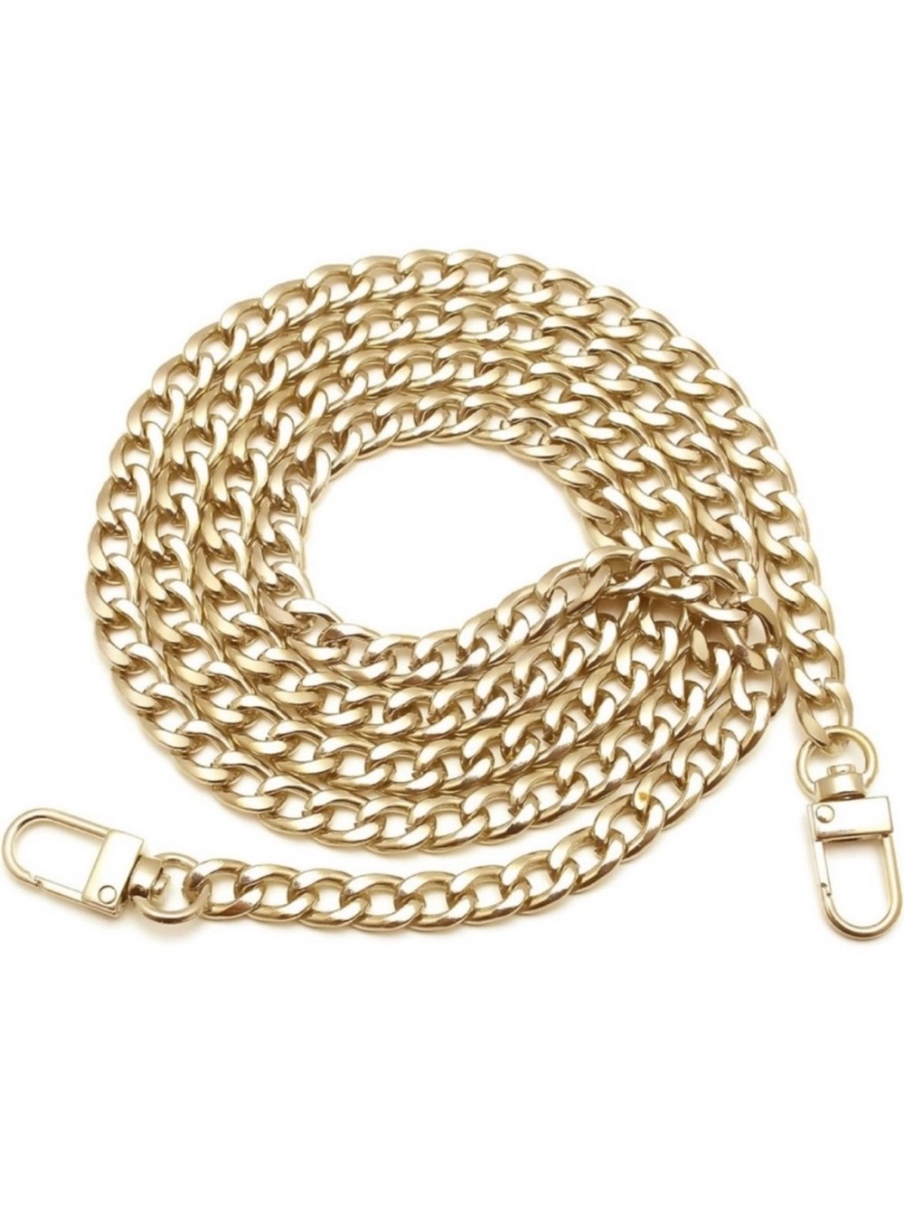 47” Gold Tone Flat Metal Crossbody Chain
